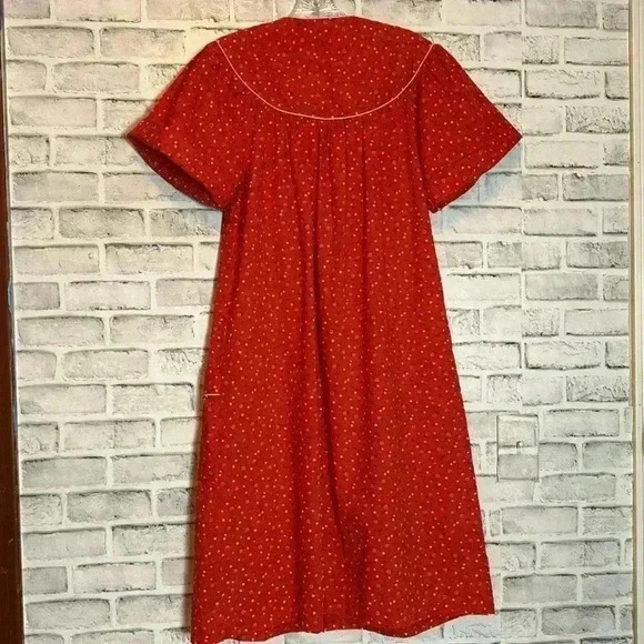 Vintage Helen Of Troy House Coat Mumu Red‎ Size M Excellent Condition pockets - Picture 5 of 6